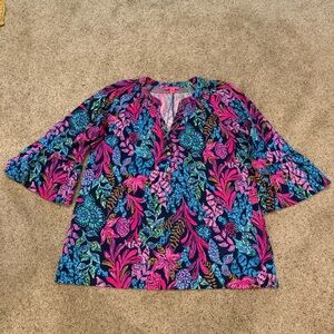 Lilly Pulitzer Norris 3/4 Sleeve Top – Calypso Coast – Size XXL